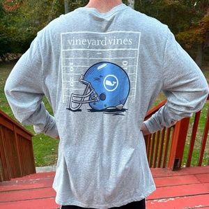 Vineyard Vines Football Helmet Long Sleeve Pocket T-Shirt